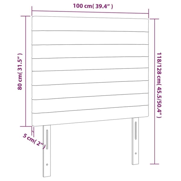 sengegavle 2 stk. 100x5x78/88 cm fløjl sort