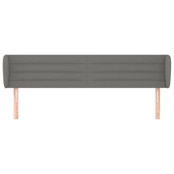sengegavl med kanter 203x23x78/88 cm stof mørkegrå