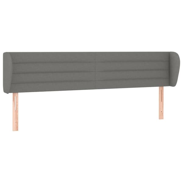 sengegavl med kanter 203x23x78/88 cm stof mørkegrå