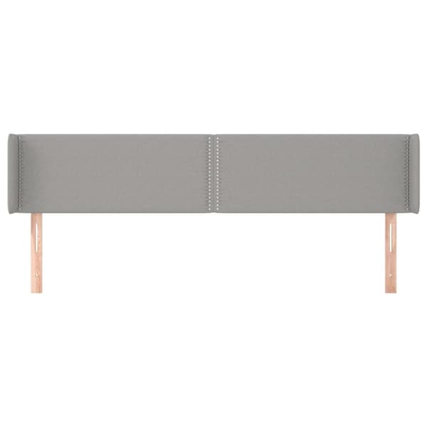 sengegavl med kanter 163x16x78/88 cm stof lysegrå