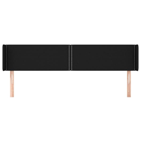 sengegavl med kanter 163x16x78/88 cm stof sort