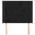 Miniatyrbillede 3 af 9: sengegavl med kanter 103x16x118/128 cm fløjl sort