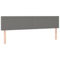 Miniatyrbillede 4 af 6: sengegavl med LED-lys 160x5x78/88 cm stof mørkegrå