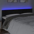 Pikkukuva 3 / 6: Sängyn pääty LED-valolla, musta, 200x5x78/88 cm, samettia