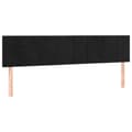 Pikkukuva 4 / 6: Sängyn pääty LED-valolla, musta, 200x5x78/88 cm, samettia