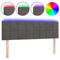 Miniatyrbillede 2 af 6: sengegavl med LED-lys 144x5x78/88 cm fløjl mørkegrå