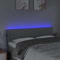 Pikkukuva 3 / 6: Sängyn pääty LED-valolla, vaaleanharmaa, 144x5x78/88 cm, kangas