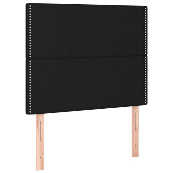 sengegavl med LED-lys 80x5x118/128 cm stof sort