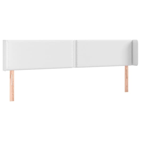 sengegavl med LED-lys 203x16x78/88 cm kunstlæder hvid