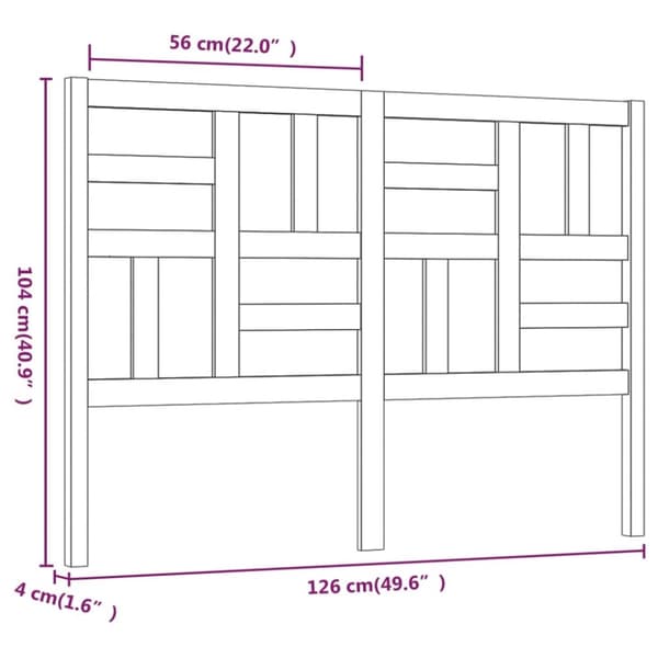 sengegærde 126x4x104 cm massivt fyrretræ sort