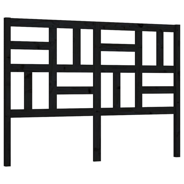 sengegærde 126x4x104 cm massivt fyrretræ sort