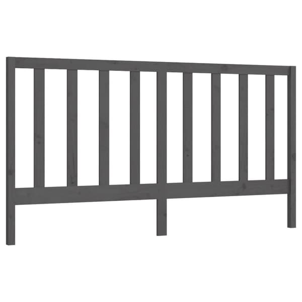 sengegærde 206x4x100 cm massivt fyrretræ grå
