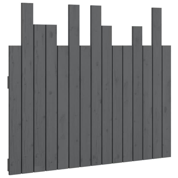 sengegavl 95,5x3x80 cm massivt fyrretræ grå