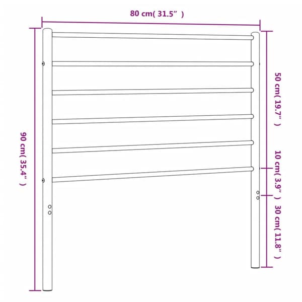 sengegavl 75 cm metal hvid