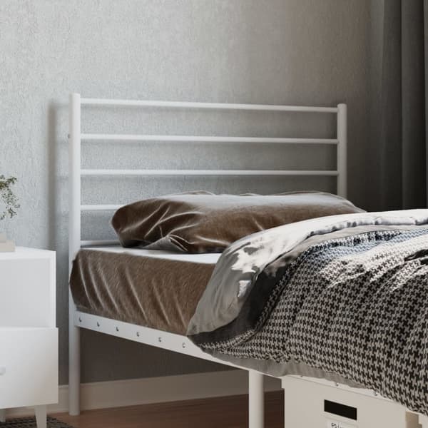 sengegavl 75 cm metal hvid