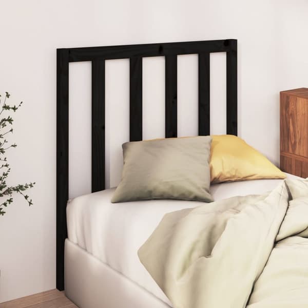 sengegærde 81x4x100 cm massivt fyrretræ sort