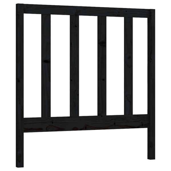 sengegærde 81x4x100 cm massivt fyrretræ sort