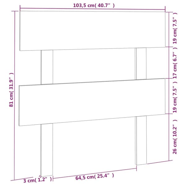 sengegærde 103,5x3x81 cm massivt fyrretræ gyldenbrun