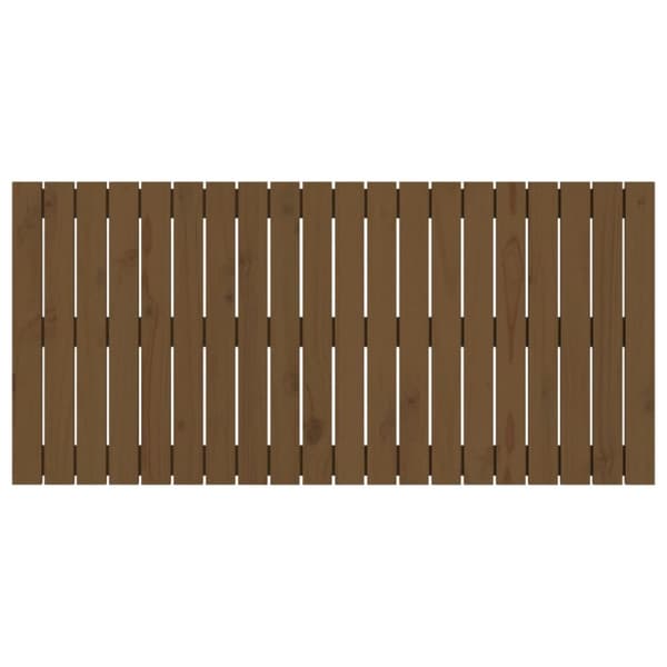sengegavl 127,5x3x60 cm massivt fyrretræ gyldenbrun