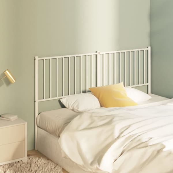 sengegavl 150 cm metal hvid