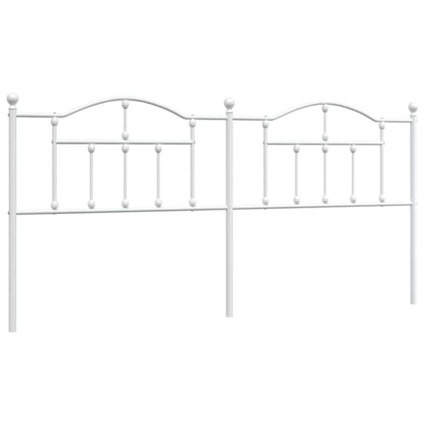sengegavl 200 cm metal hvid