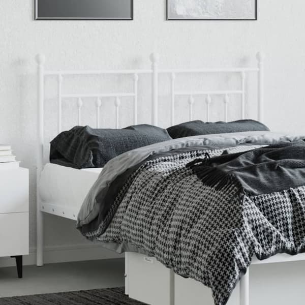 sengegavl 120 cm metal hvid
