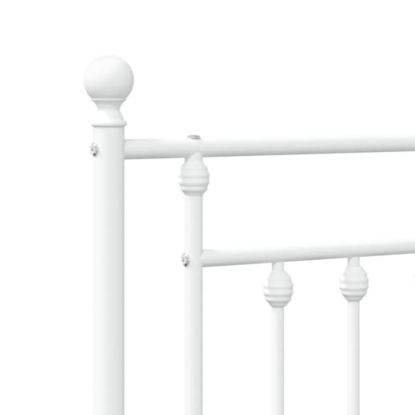 sengegavl 120 cm metal hvid