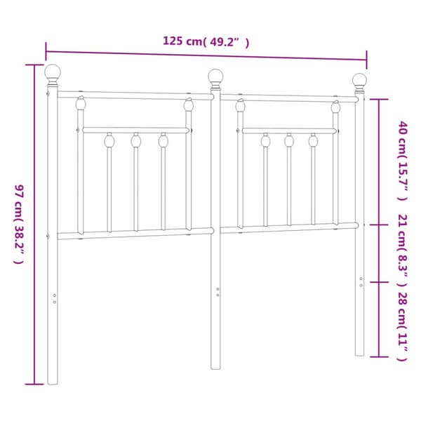 sengegavl 120 cm metal hvid