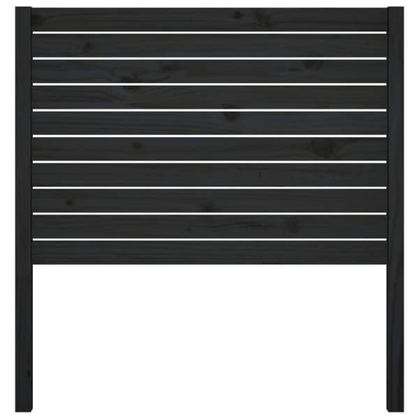 sengegærde 81x4x100 cm massivt fyrretræ sort
