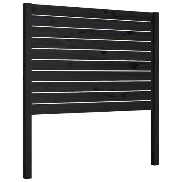 sengegærde 81x4x100 cm massivt fyrretræ sort