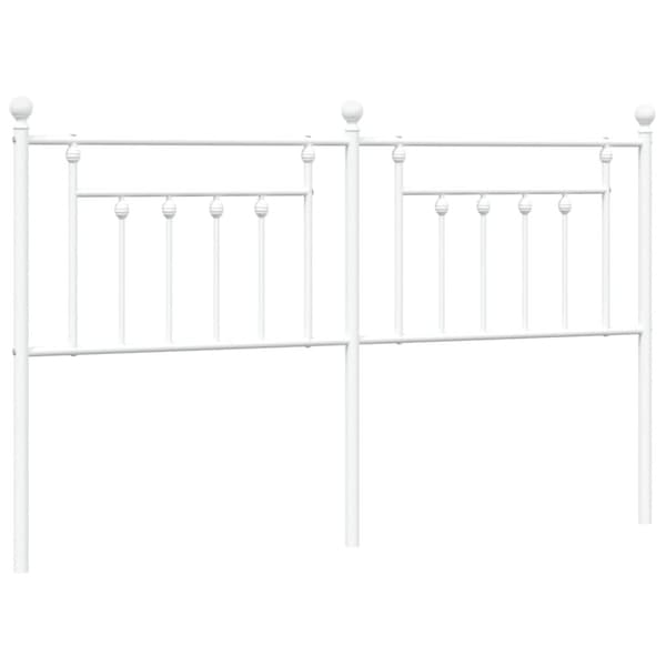 Metallinen sängynpääty valkoinen 180 cm