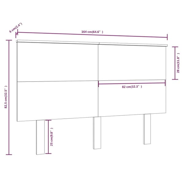 sengegavl 164x6x82,5 cm massivt fyrretræ