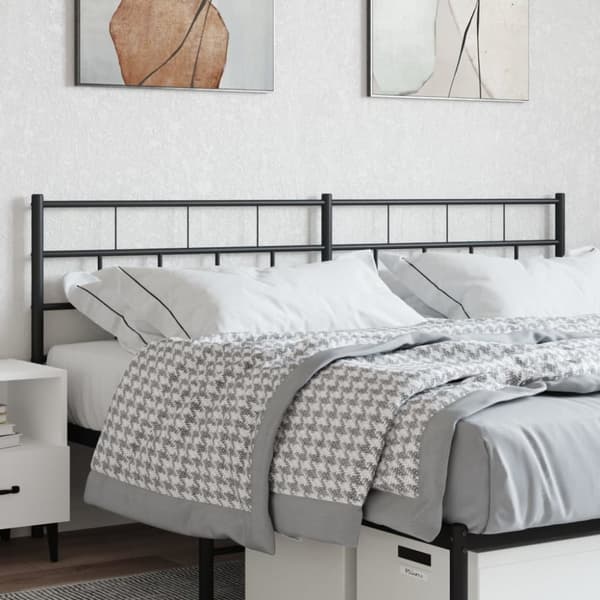 sengegavl 180 cm metal sort