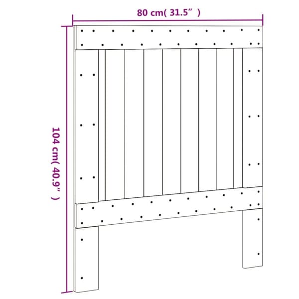 sengegavl 80x104 cm massivt fyrretræ