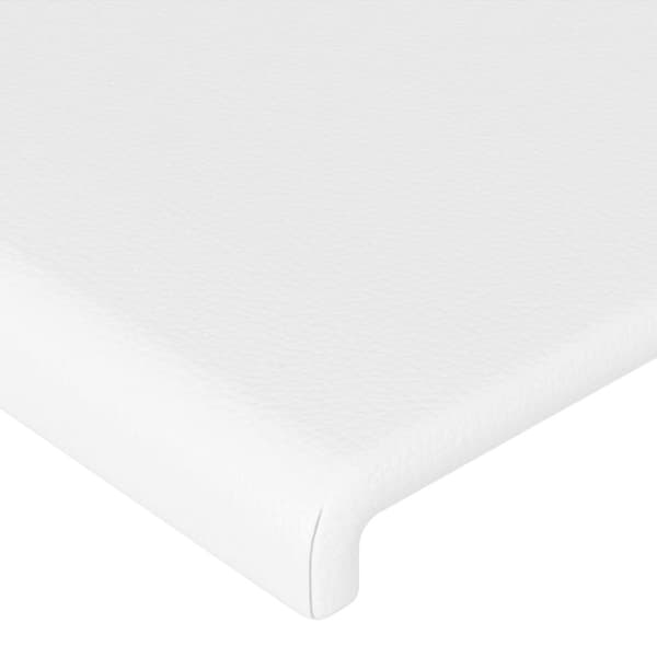 sengegavl med LED-lys 200x5x78/88 cm kunstlæder hvid