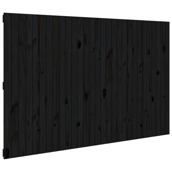 sengegavl 185x3x110 cm massivt fyrretræ sort