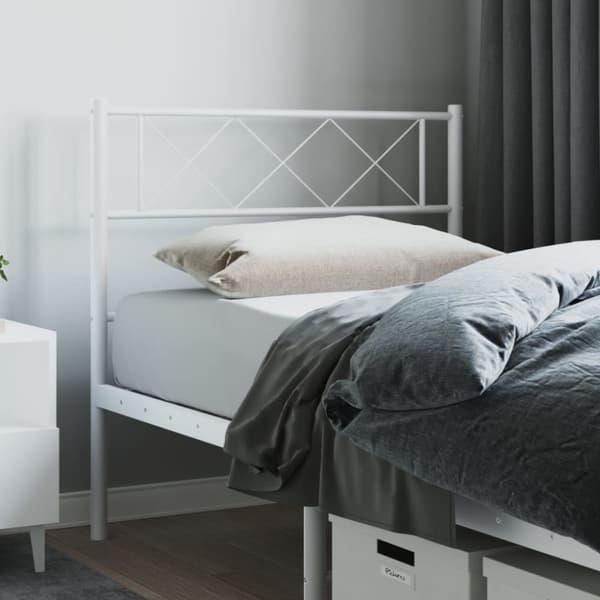 sengegavl 90 cm metal hvid