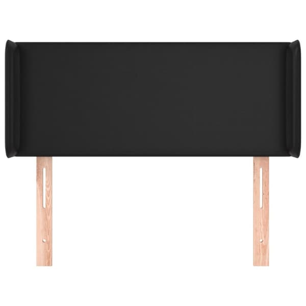 sengegavl med kanter 93x16x78/88 cm kunstlæder sort