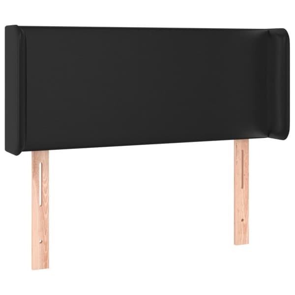 sengegavl med kanter 93x16x78/88 cm kunstlæder sort