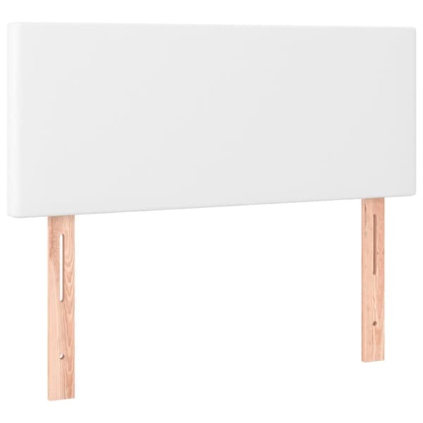 sengegavl med LED-lys 100x5x78/88 cm kunstlæder hvid