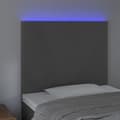 Miniatyrbillede 3 af 6: sengegavl med LED-lys 100x5x118/128 cm fløjl mørkegrå