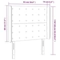 Miniatyrbillede 9 af 9: sengegavl med kanter 93x16x118/128 cm kunstlæder sort