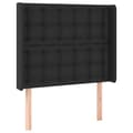Miniatyrbillede 2 af 9: sengegavl med kanter 93x16x118/128 cm kunstlæder sort