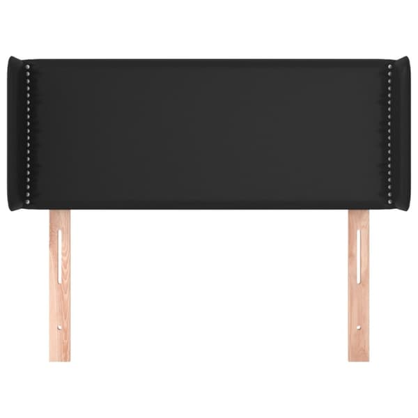 sengegavl med kanter 93x16x78/88 cm kunstlæder sort