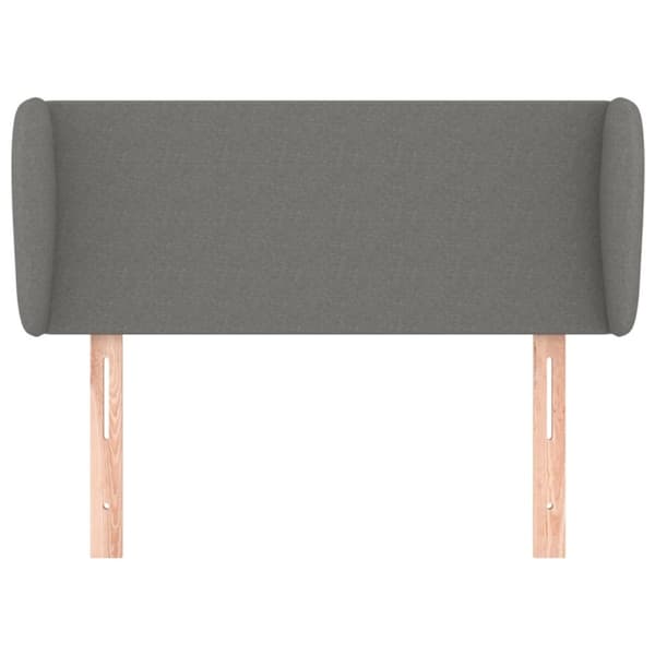 sengegavl med kanter 93x23x78/88 cm stof mørkegrå