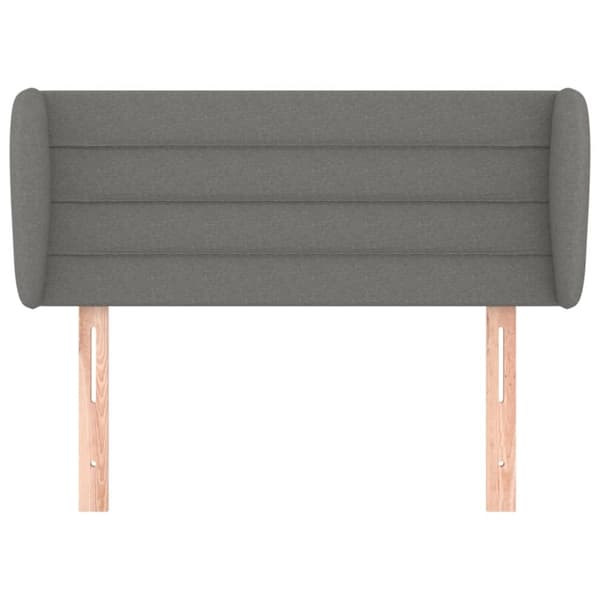sengegavl med kanter 103x23x78/88 cm stof mørkegrå