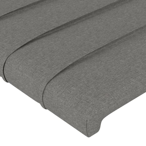 sengegavl med kanter 103x23x78/88 cm stof mørkegrå