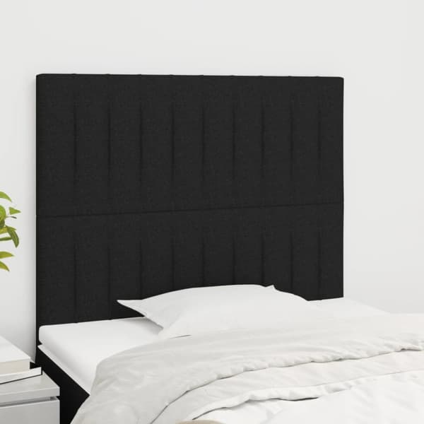 Sängynpäädyt, 2 kpl, musta, 90x5x78/88 cm, kangas