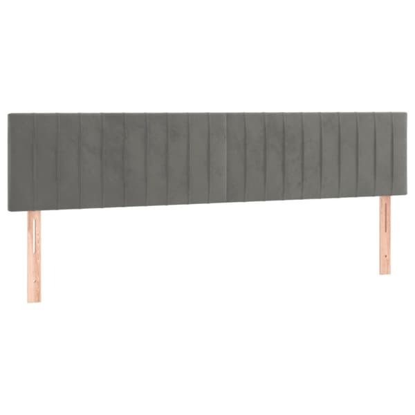 sengegavl med LED-lys 180x5x78/88 cm velour lysegrå