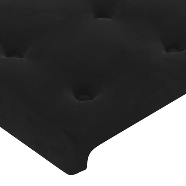 sengegavl med LED-lys 103x16x118/128 cm fløjl sort